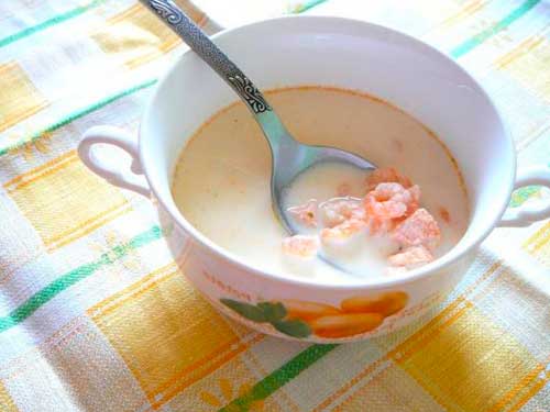 Сливочный суп с креветками в мультиварке